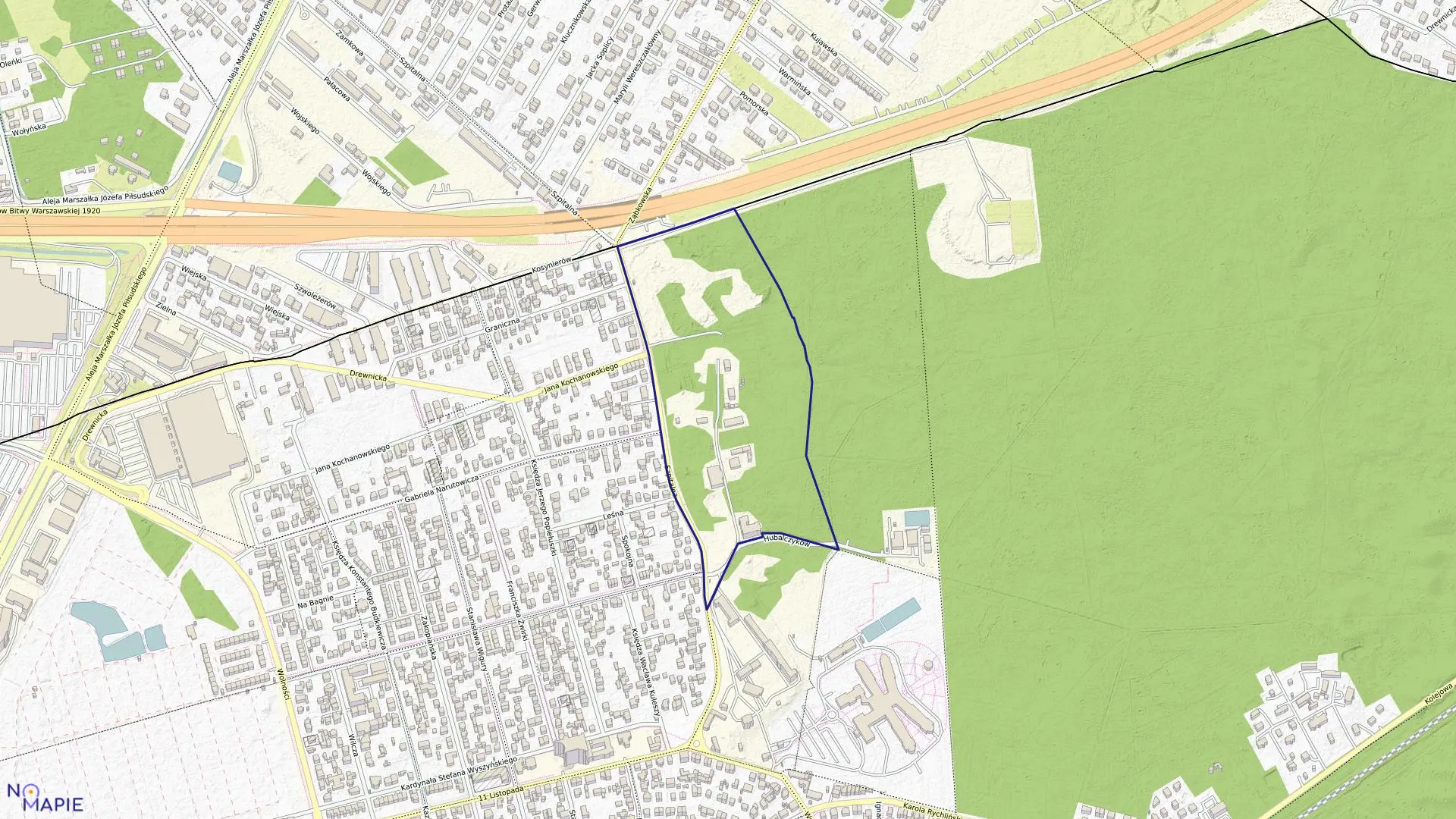 Mapa obrębu 01-06 w mieście Ząbki