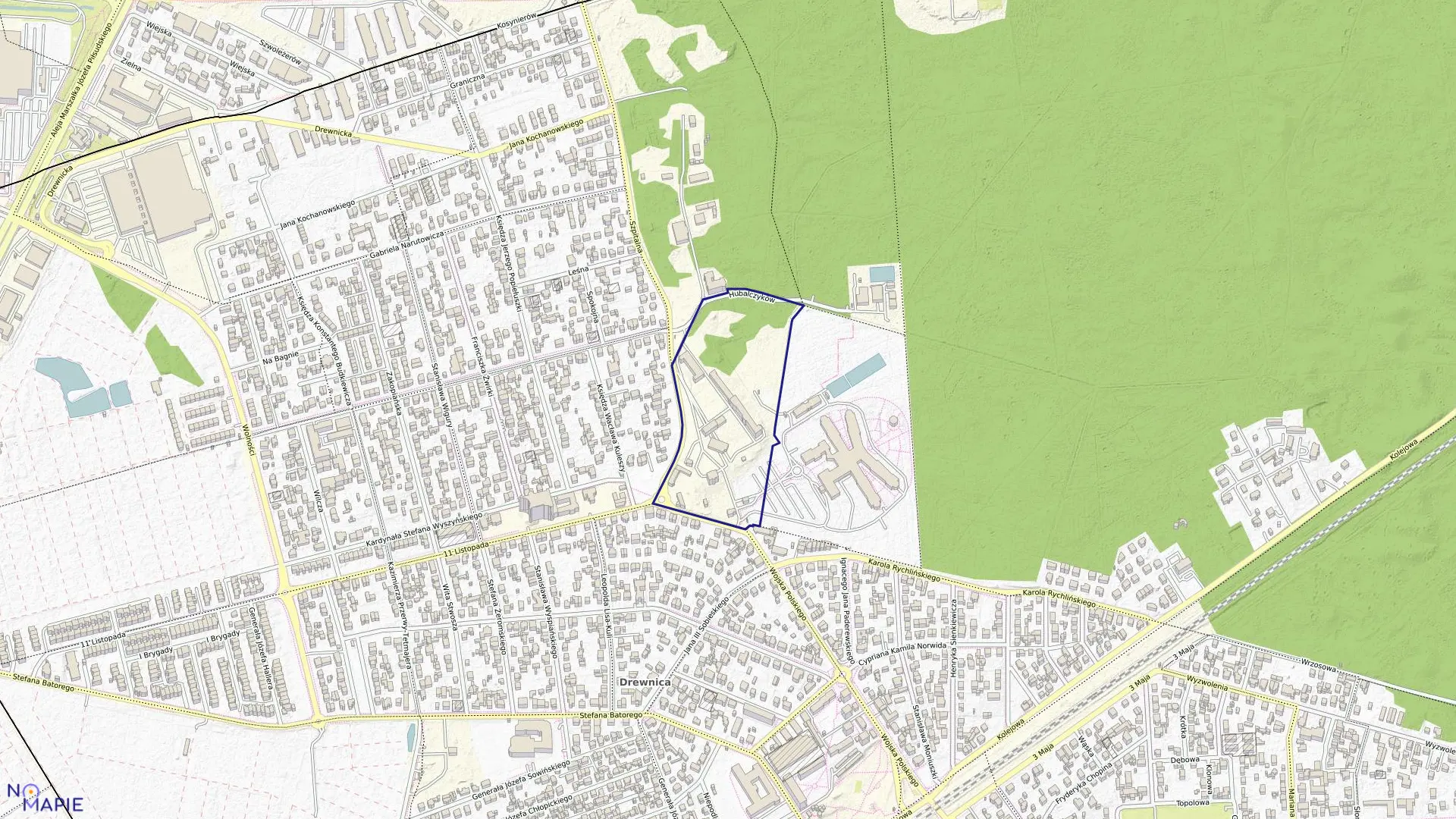 Mapa obrębu 01-11 w mieście Ząbki