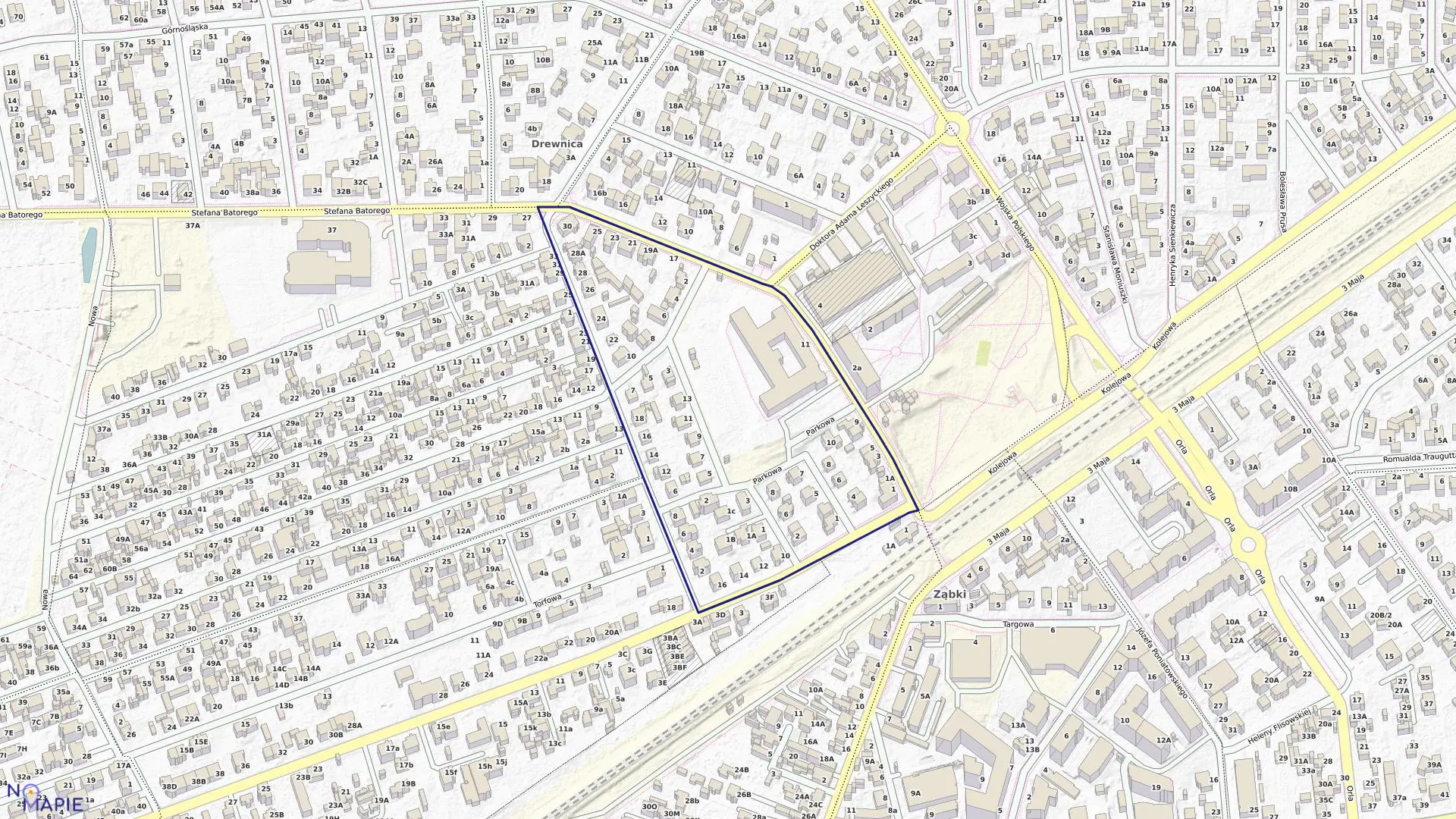 Mapa obrębu 01-19 w mieście Ząbki