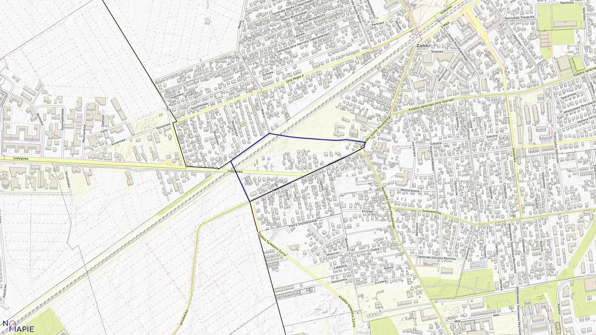 Mapa obrębu 03-01 w mieście Ząbki