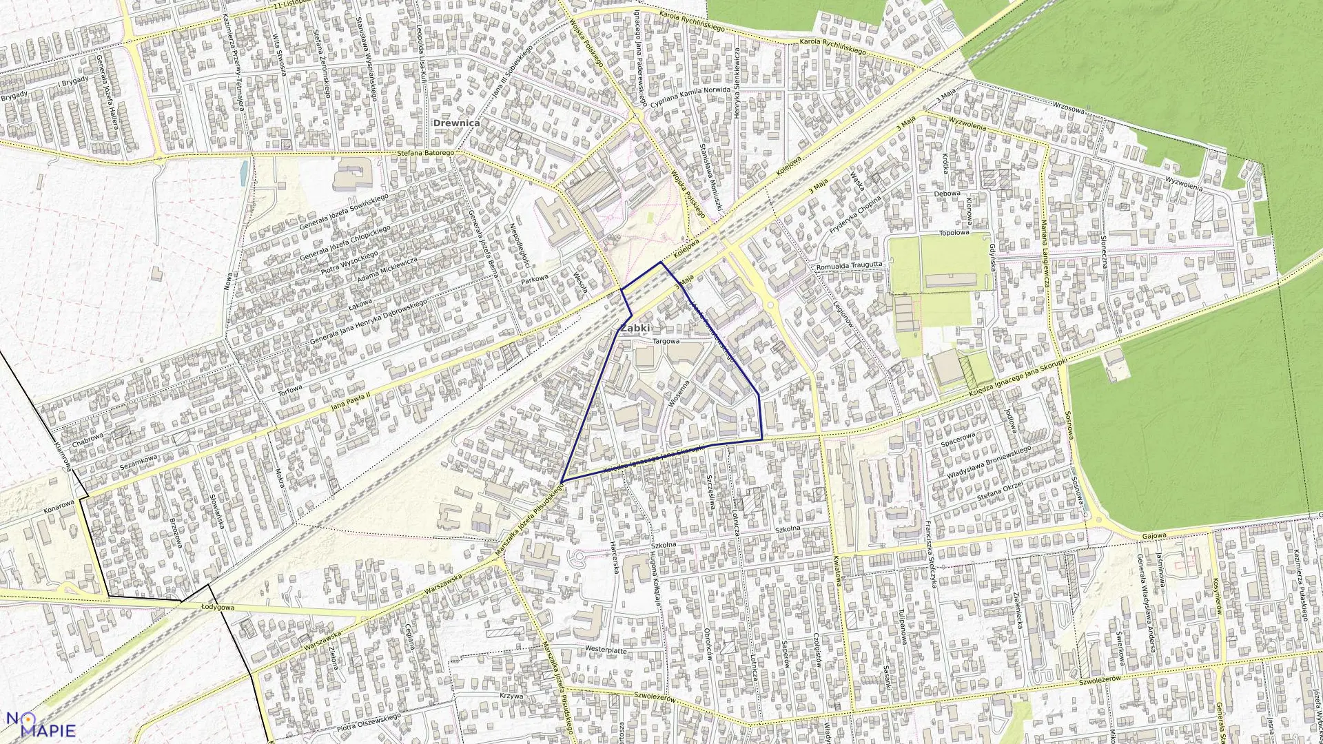 Mapa obrębu 03-03 w mieście Ząbki