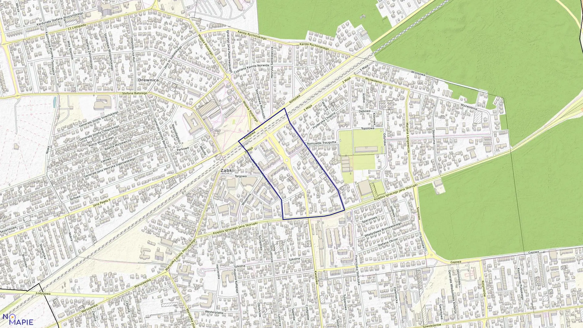 Mapa obrębu 03-04 w mieście Ząbki