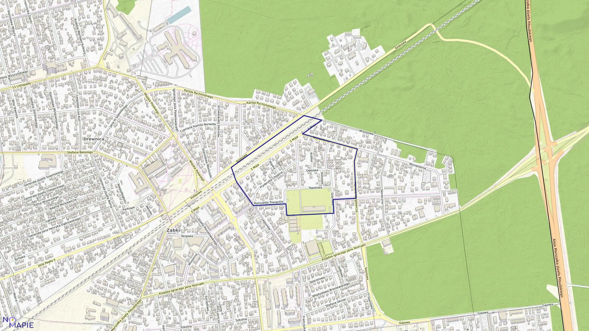 Mapa obrębu 03-05 w mieście Ząbki