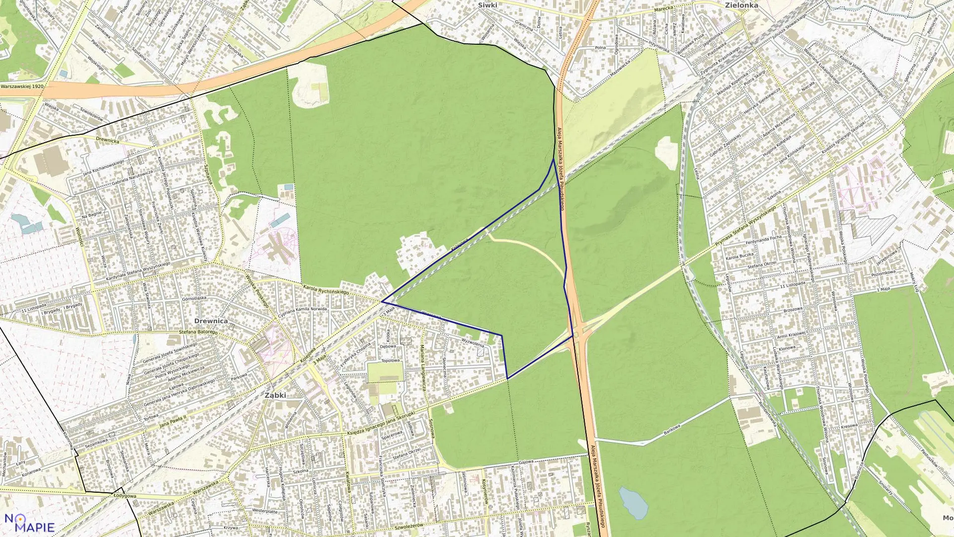 Mapa obrębu 03-09 w mieście Ząbki