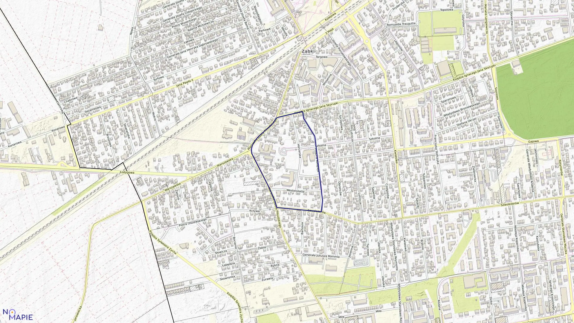 Mapa obrębu 03-11 w mieście Ząbki