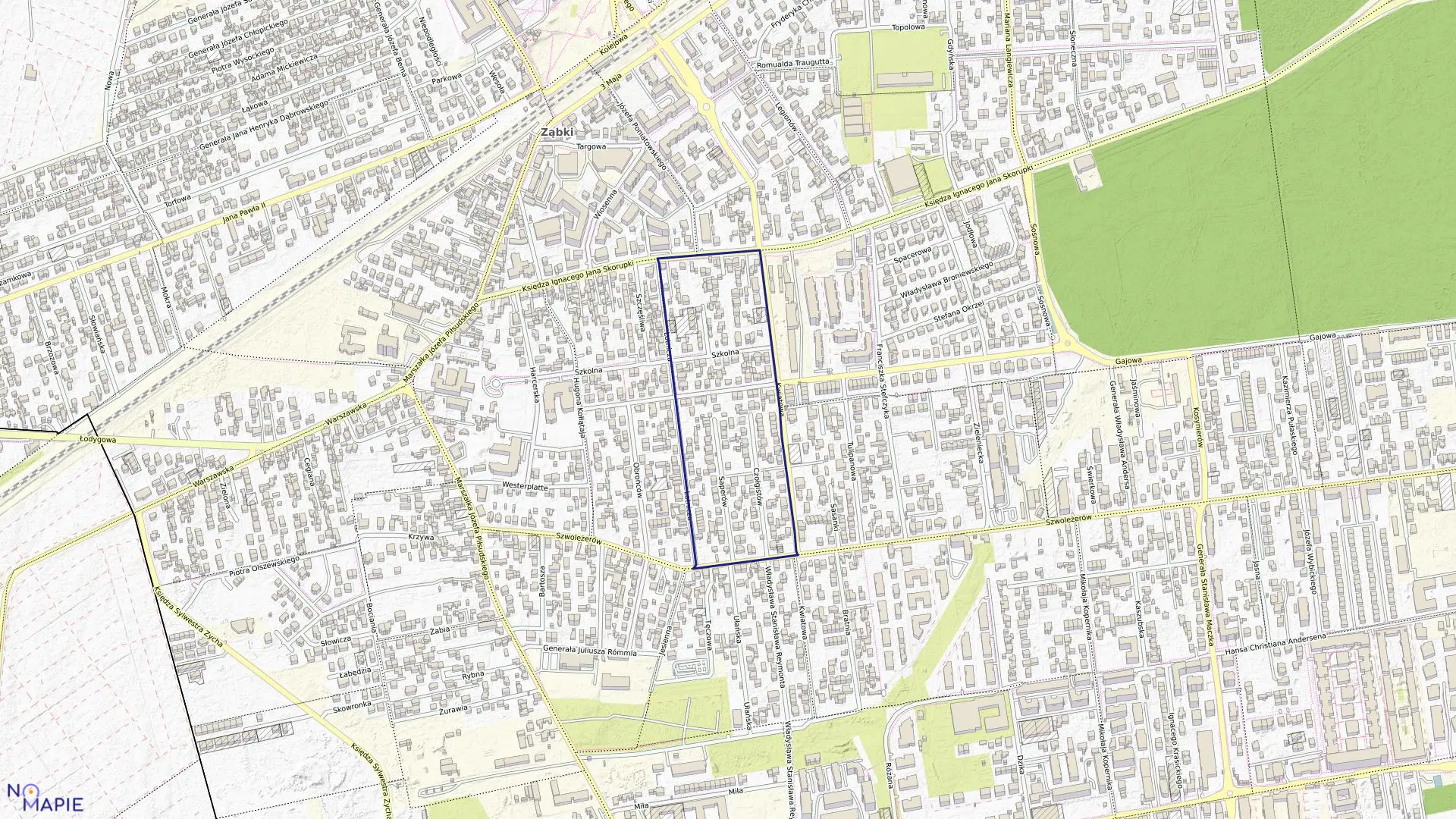 Mapa obrębu 03-13 w mieście Ząbki