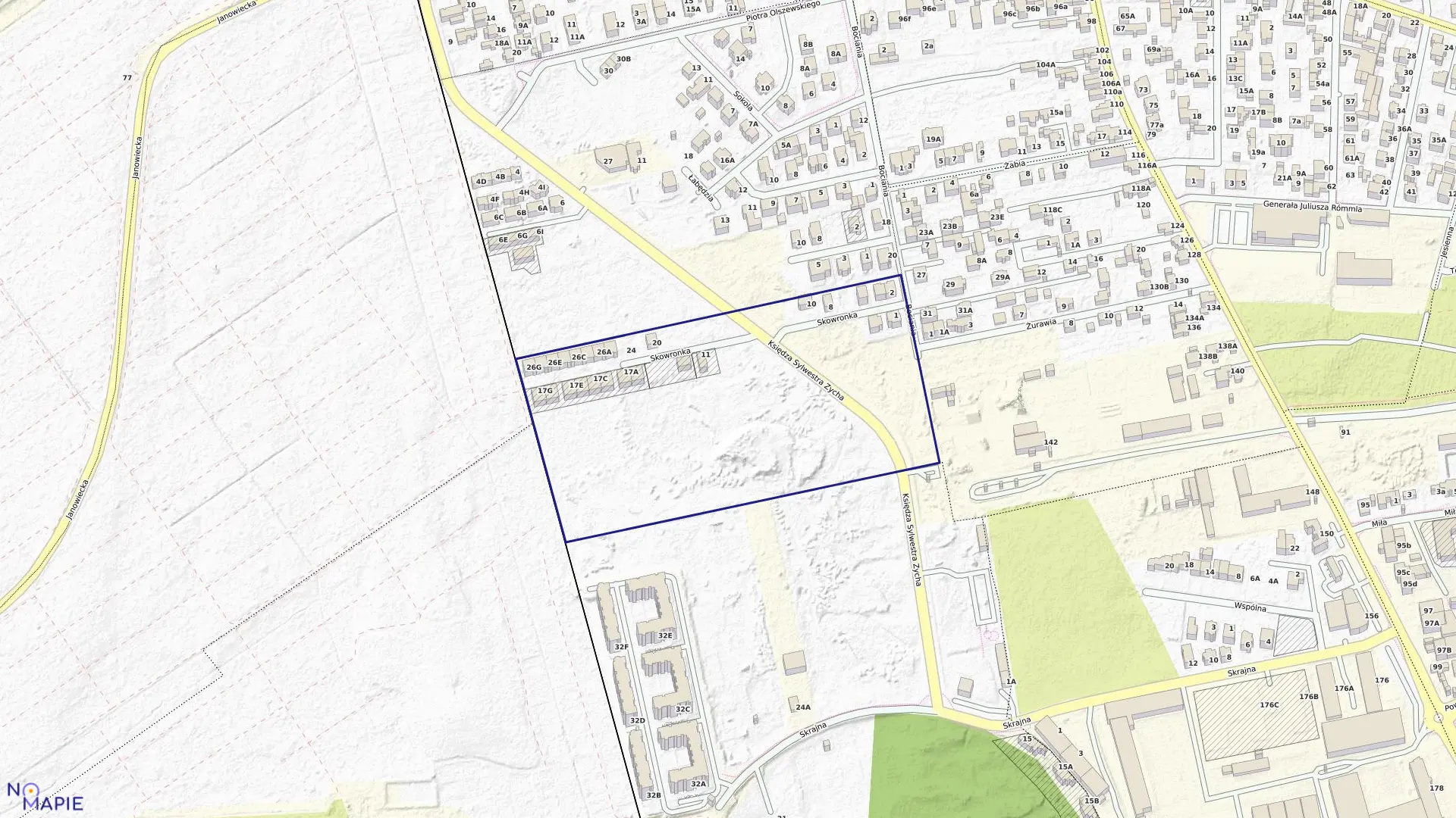 Mapa obrębu 03-21 w mieście Ząbki