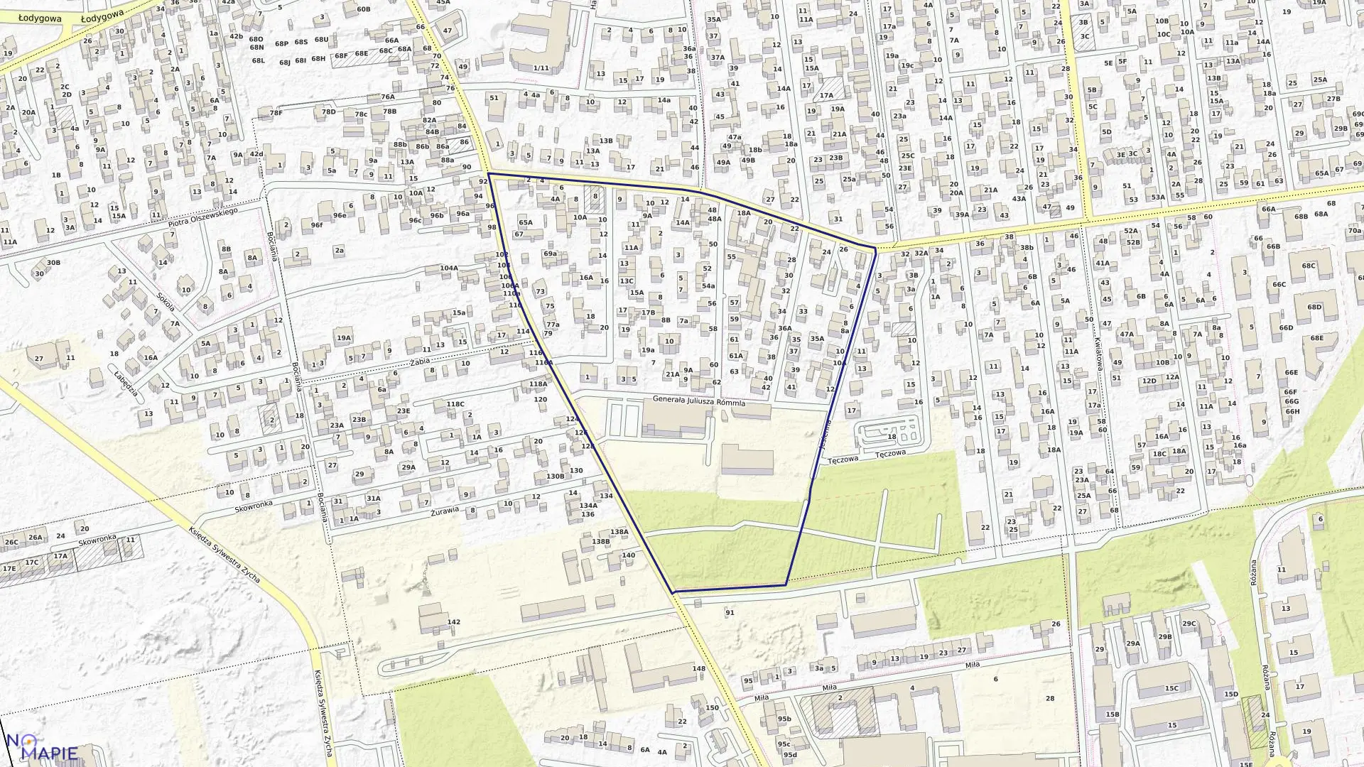 Mapa obrębu 03-24 w mieście Ząbki