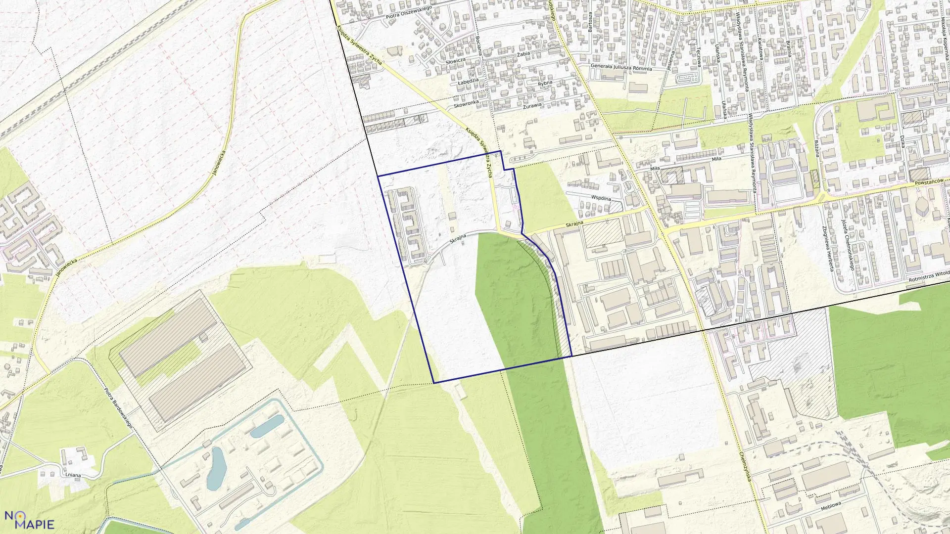 Mapa obrębu 03-29 w mieście Ząbki