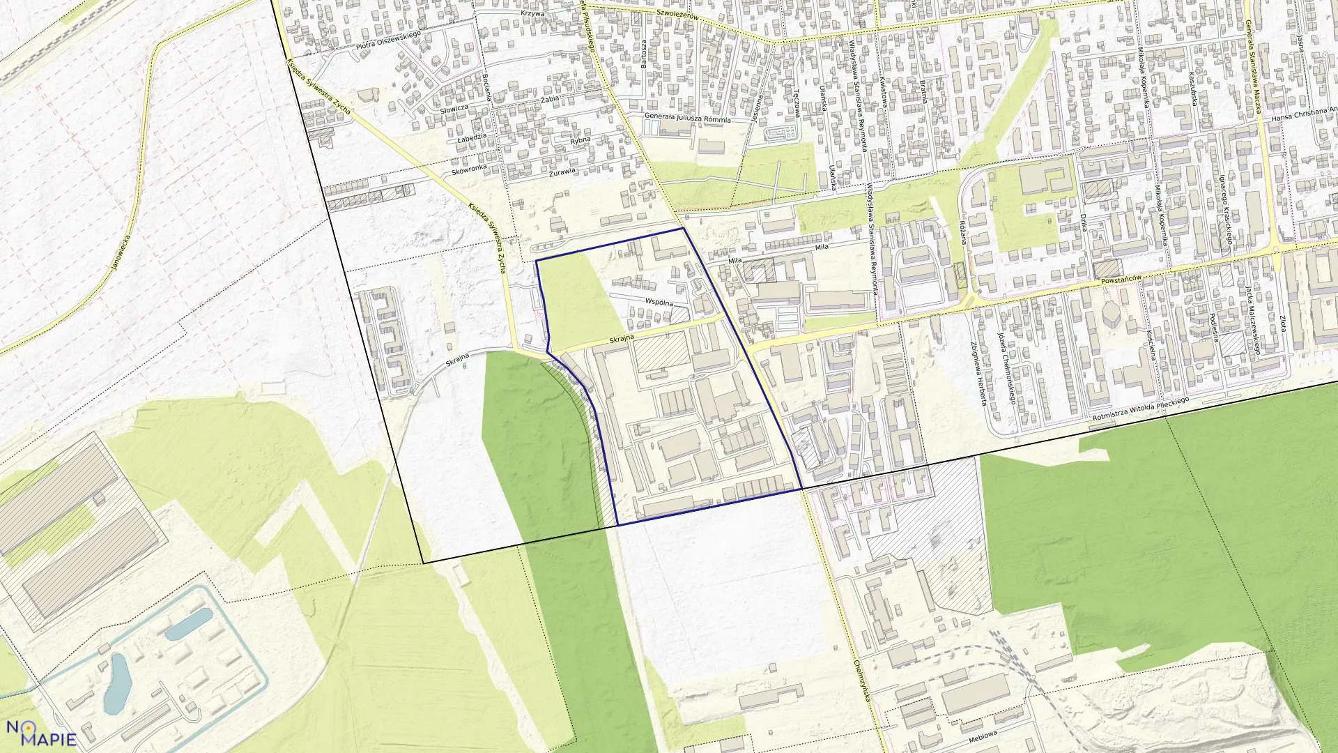 Mapa obrębu 03-30 w mieście Ząbki