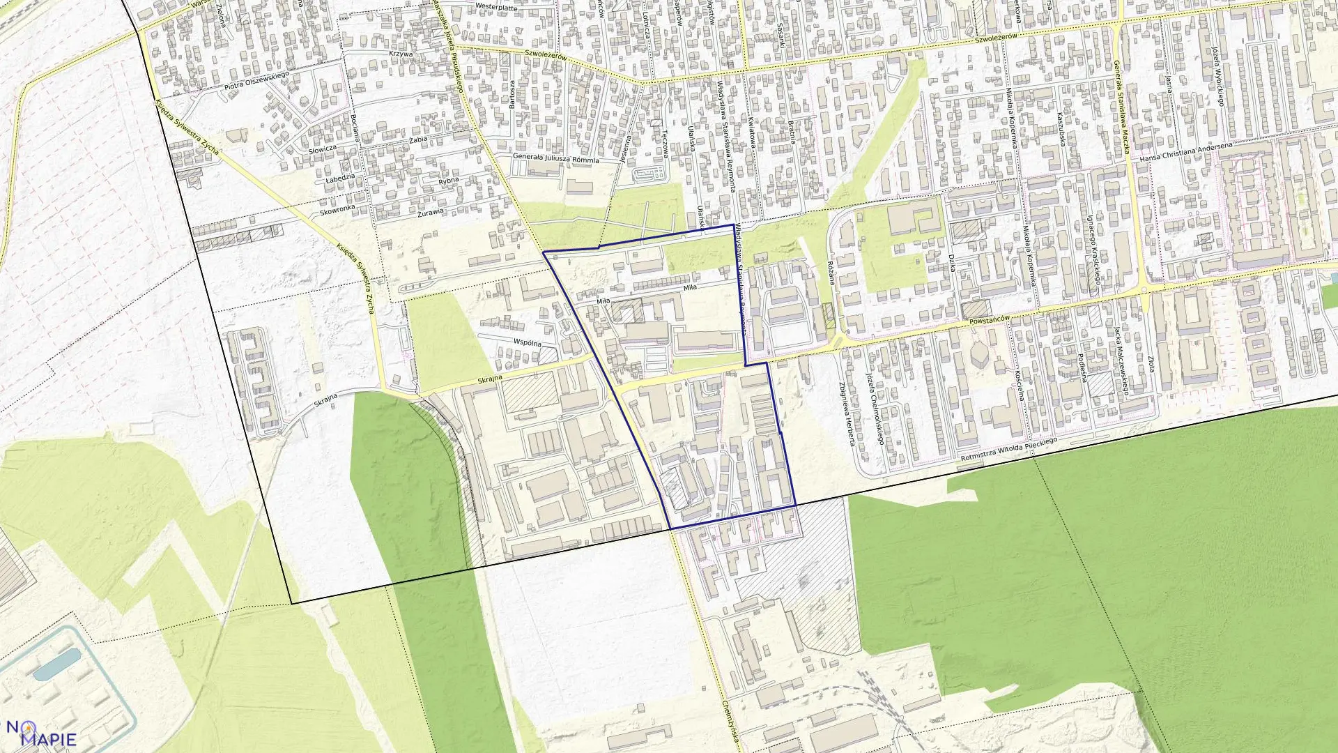 Mapa obrębu 03-31 w mieście Ząbki