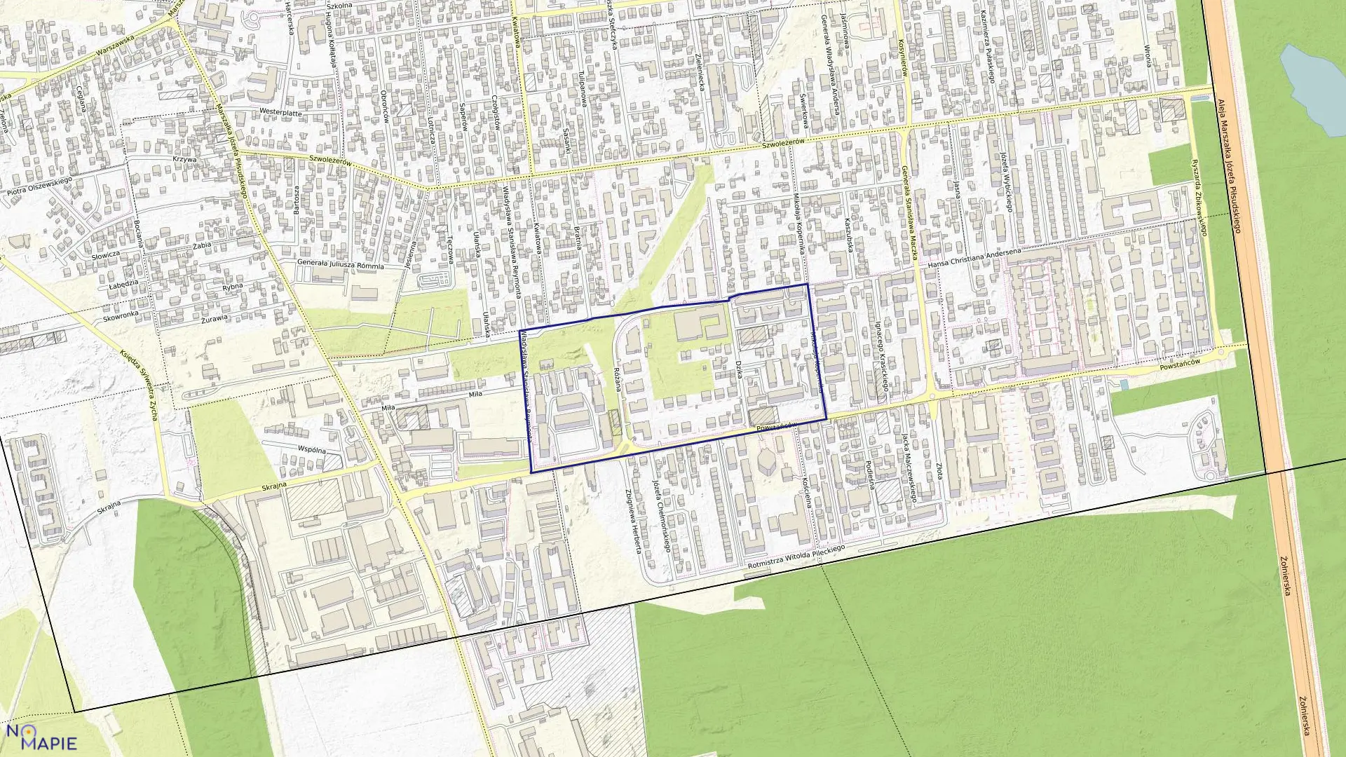 Mapa obrębu 03-32 w mieście Ząbki