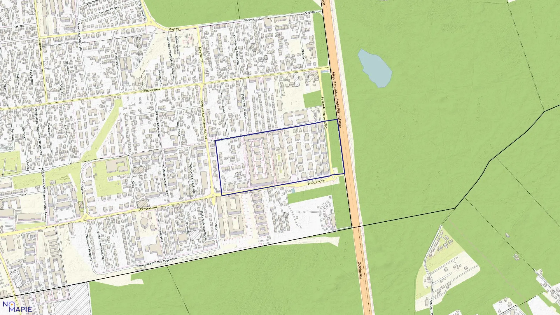 Mapa obrębu 03-34 w mieście Ząbki